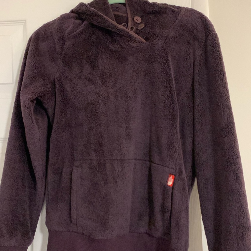 North face fuzzy sweatshirt